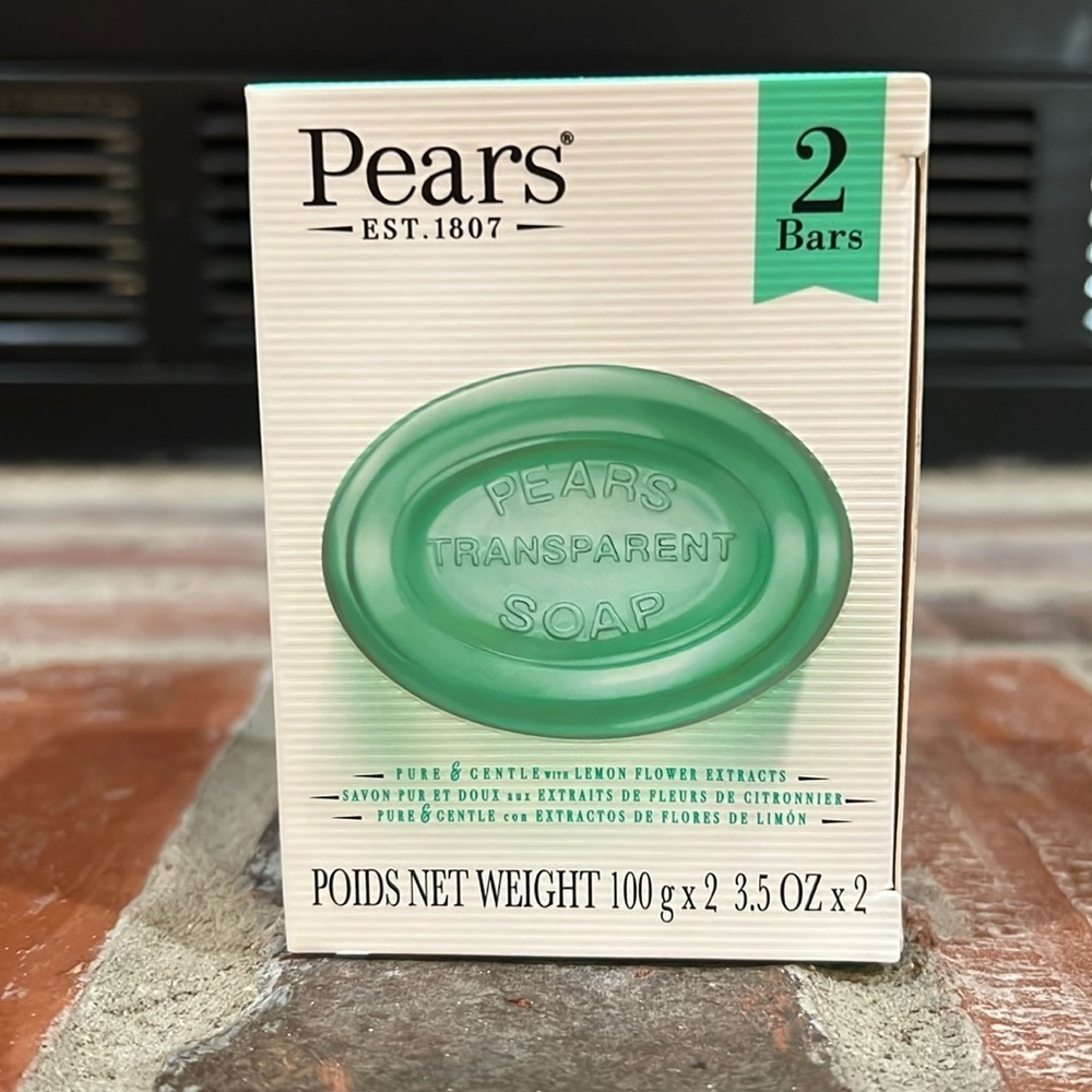 Pears Transparent Soap Bars Pure & Gentle W/Lemon Flower Extracts 2 - 2pack